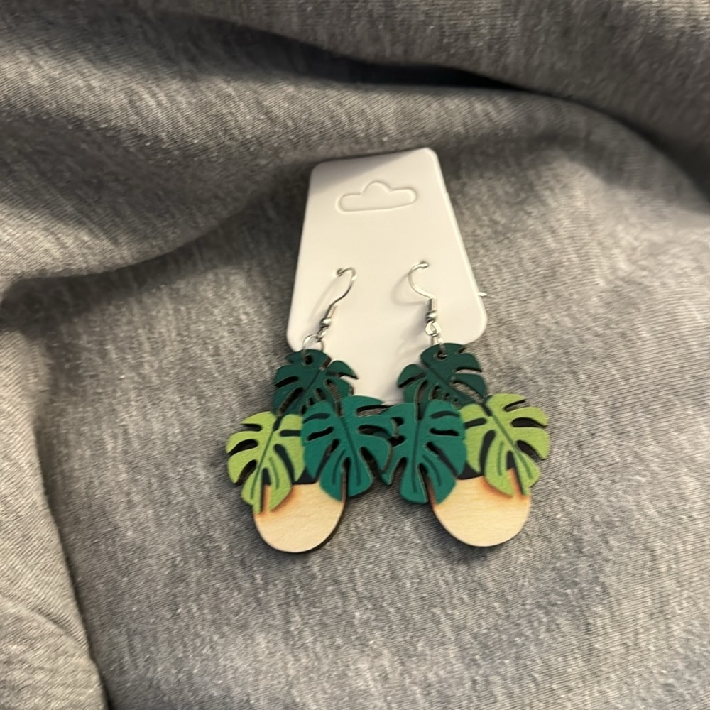 🛍️BUNDLE 3 for $17 MONSTERA cute earrings kawaii food animal